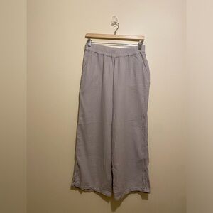 SISTER KATIE ORGANIC COTTON Light Gauze Gray Wide-Leg Pants. Size L